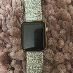 Silver Glitter Smartwatch with Black Screen